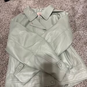 Philosophy Light Green Leather Jacket